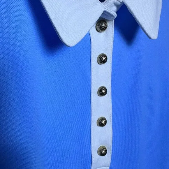NWT LILLY PULITZER SIZE MEDIUM LUXLETIC IMARA POLO TOP *BLUE PERI* GOLF CASUAL - Picture 11 of 12